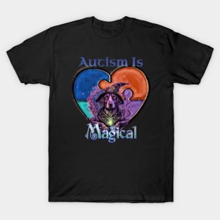 Autism Awareness Puzzle Dog Autism Is Magical T-Shirt